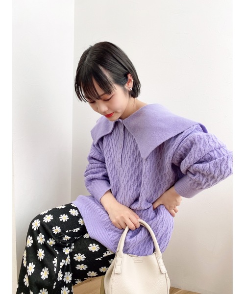 JUMELLE（ジュメロ）の「ビビットカラーニット（ニット/セーター・レディース・ピンク/パープル・FREE）」の7枚目の写真