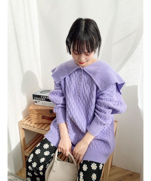 JUMELLE（ジュメロ）の「ビビットカラーニット（ニット/セーター・レディース・ピンク/パープル・FREE）」の10枚目の写真