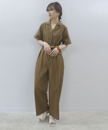 CORNERS（コーナーズ）の「リネンライクシャツオールインワン（つなぎ/オールインワン・レディース）」
