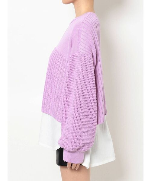 EVRIS（エヴリス）の「アシメレイヤードニットトップス（ニット/セーター・レディース・ブラック/ベージュ/パープル・FREE）」の19枚目の写真