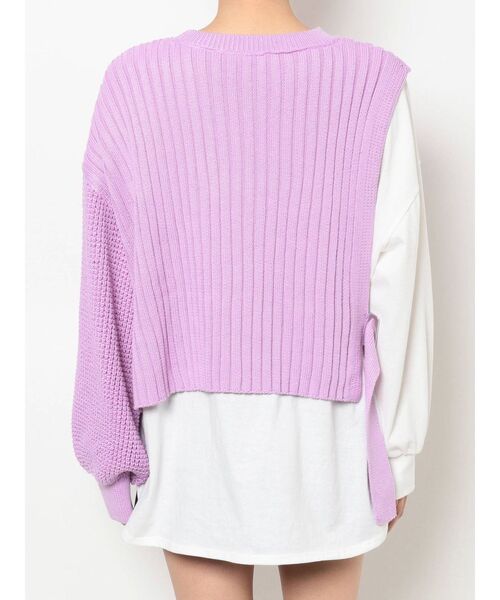 EVRIS（エヴリス）の「アシメレイヤードニットトップス（ニット/セーター・レディース・ブラック/ベージュ/パープル・FREE）」の20枚目の写真