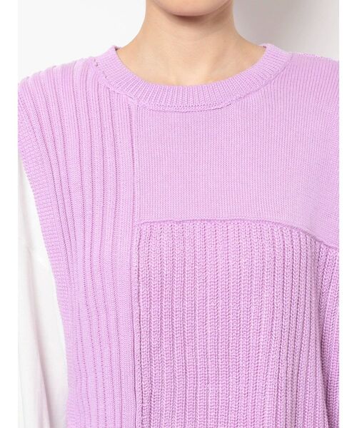 EVRIS（エヴリス）の「アシメレイヤードニットトップス（ニット/セーター・レディース・ブラック/ベージュ/パープル・FREE）」の21枚目の写真