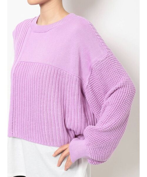 EVRIS（エヴリス）の「アシメレイヤードニットトップス（ニット/セーター・レディース・ブラック/ベージュ/パープル・FREE）」の22枚目の写真