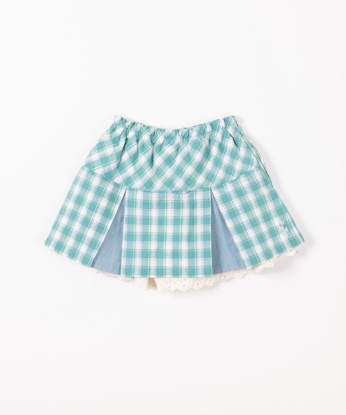 KP（ケーピー）の「サッカーチェックとギンガムのボックスプリーツスカパン(100-130cm)（スカート・キッズ・ブラック/グリーン・100cm/110cm/120cm/130cm）」の3枚目の写真