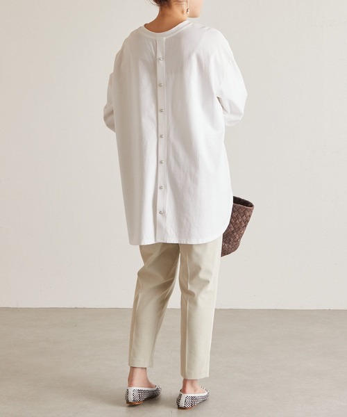 BEARDSLEY（ビアズリー）の「後ろパールドットカットソー（Tシャツ/カットソー・レディース・ホワイト/ブラック・FREE）」の7枚目の写真