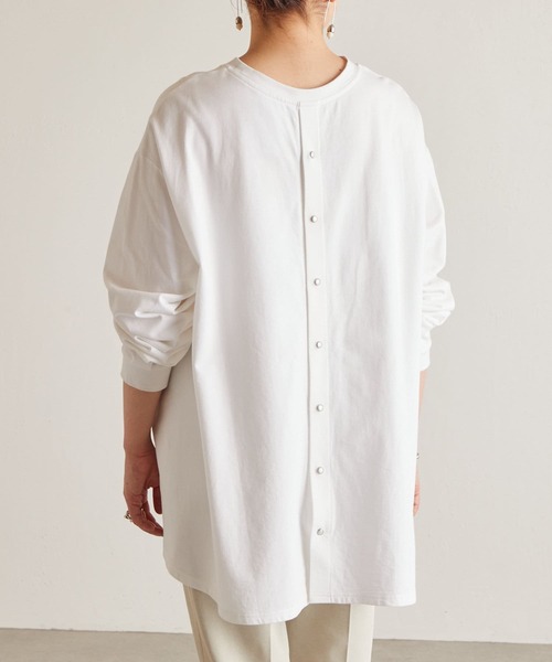 BEARDSLEY（ビアズリー）の「後ろパールドットカットソー（Tシャツ/カットソー・レディース・ホワイト/ブラック・FREE）」の5枚目の写真