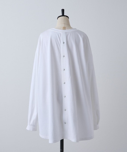 BEARDSLEY（ビアズリー）の「後ろパールドットカットソー（Tシャツ/カットソー・レディース・ホワイト/ブラック・FREE）」の8枚目の写真