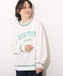 Cutie Blonde | 【S-L】配色リブプルオーバー(スウェット)