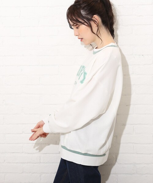 Cutie Blonde（キューティーブロンド）の「◆【S-L】配色リブプルオーバー（スウェット・レディース・グレー/オフホワイト/グリーン・01/02/03）」の5枚目の写真