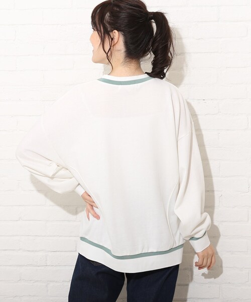 Cutie Blonde（キューティーブロンド）の「◆【S-L】配色リブプルオーバー（スウェット・レディース・グレー/オフホワイト/グリーン・01/02/03）」の6枚目の写真