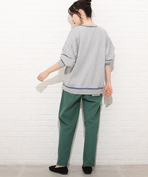 Cutie Blonde（キューティーブロンド）の「◆【S-L】配色リブプルオーバー（スウェット・レディース・グレー/オフホワイト/グリーン・01/02/03）」の15枚目の写真