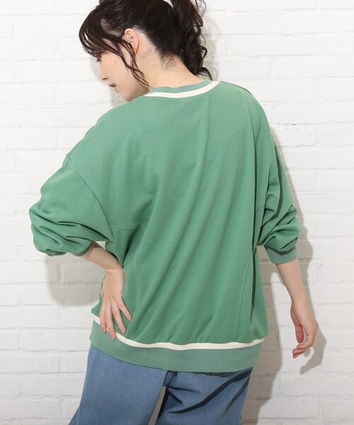 Cutie Blonde（キューティーブロンド）の「◆【S-L】配色リブプルオーバー（スウェット・レディース・グレー/オフホワイト/グリーン・01/02/03）」の19枚目の写真