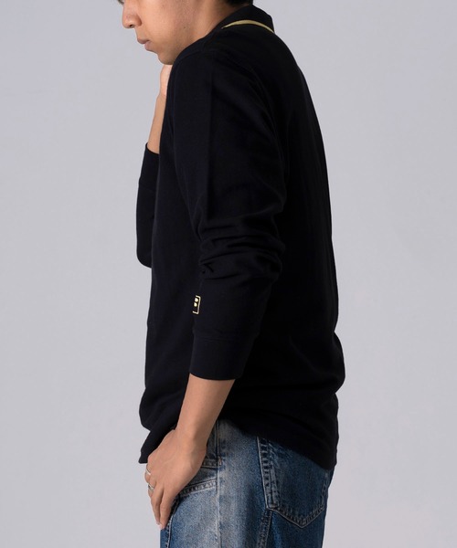 FILA（フィラ）の「FILA/フィラ 筆記体 ブランドロゴ刺繍 衿ライン 綿100% 鹿の子 長袖ポロシャツ（ポロシャツ・メンズ・ホワイト/ブラック/ダークグリーン/ネイビー・LL/S/M/L/5L/4L）」の19枚目の写真