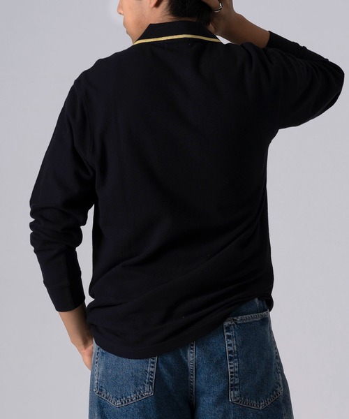 FILA（フィラ）の「FILA/フィラ 筆記体 ブランドロゴ刺繍 衿ライン 綿100% 鹿の子 長袖ポロシャツ（ポロシャツ・メンズ・ホワイト/ブラック/ダークグリーン/ネイビー・LL/S/M/L/5L/4L）」の20枚目の写真