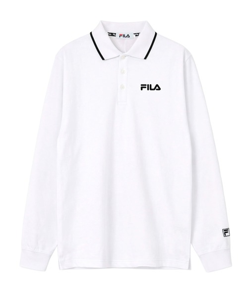 FILA(フィラ)の「FILA/フィラ ポロシャツ 長袖 綿100% 鹿の子 筆記体ロゴ刺繍 衿ライン(ポロシャツ・メンズ・ホワイト/ブラック/ダークグリーン/ネイビー/ホワイト系1/ブラック系1/ネイビー系1・LL/S/M/L/5L/4L)」の16枚目の写真