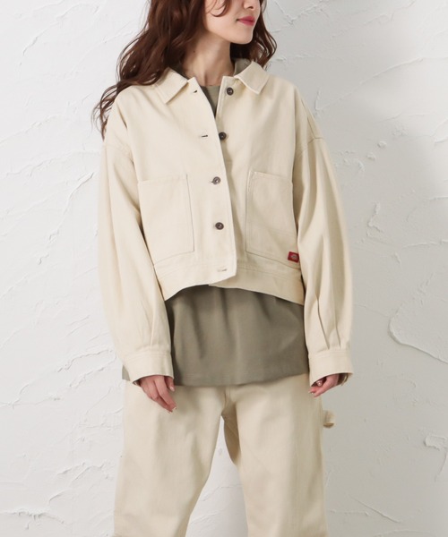 Dickies（ディッキーズ）の「Dickies ディッキーズ ショート丈カツラギジャケット（その他アウター・レディース・カーキ/アイボリー/チャコール・M/L）」の6枚目の写真