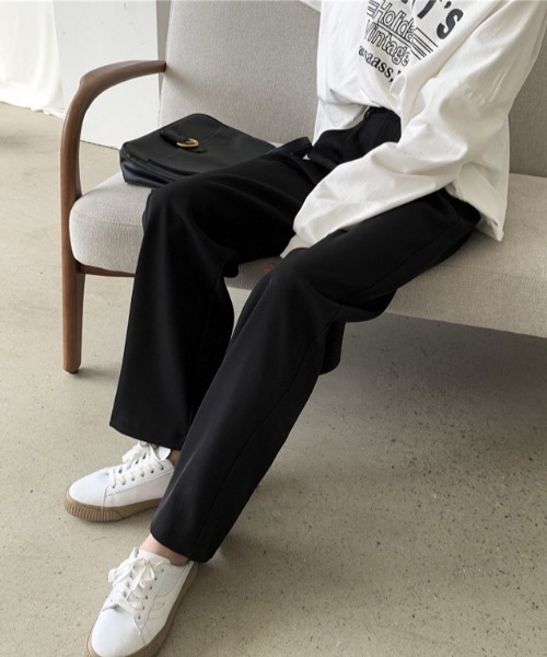 LAC-VERT（ラック・ヴェール）の「【累計販売枚数3万枚突破】ハイウエストワイドスラックス（スラックス・レディース・ブラック/グレー/カーキ/バイオレット/ミント/ベージュ/ライトパープル・FREE/SMALL/S）」の14枚目の写真