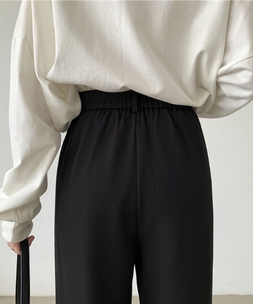 LAC-VERT（ラック・ヴェール）の「【累計販売枚数3万枚突破】ハイウエストワイドスラックス（スラックス・レディース・ブラック/グレー/カーキ/バイオレット/ミント/ベージュ/ライトパープル・FREE/SMALL/S）」の12枚目の写真