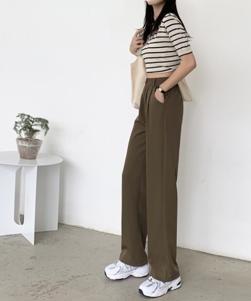 LAC-VERT（ラック・ヴェール）の「【累計販売枚数3万枚突破】ハイウエストワイドスラックス（スラックス・レディース・ブラック/グレー/カーキ/バイオレット/ミント/ベージュ/ライトパープル・FREE/SMALL/S）」の11枚目の写真