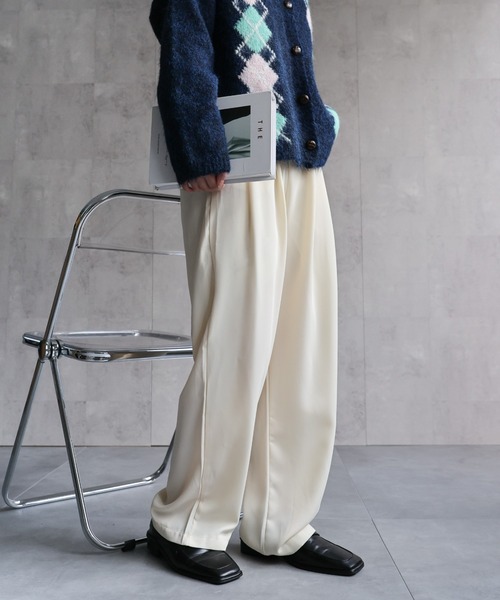 セール】【累計販売枚数3万枚突破】ハイウエストワイドスラックス