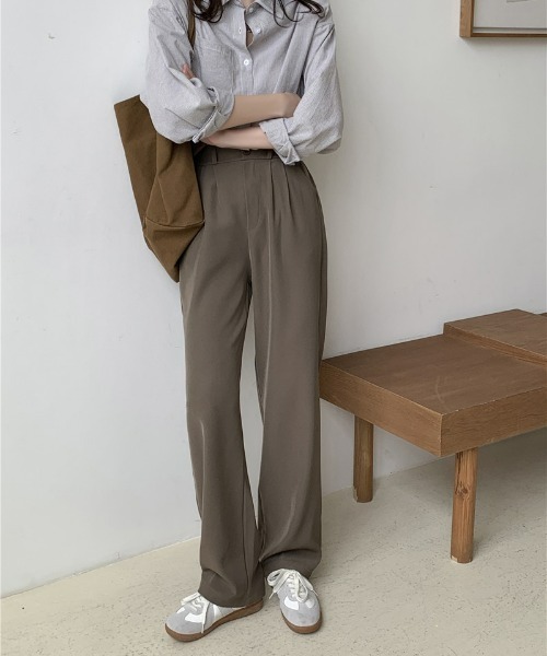 LAC-VERT（ラック・ヴェール）の「【累計販売枚数3万枚突破】ハイウエストワイドスラックス（スラックス・レディース・ブラック/グレー/カーキ/バイオレット/ミント/ベージュ/ライトパープル・FREE/SMALL/S）」の19枚目の写真