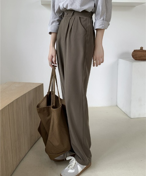 LAC-VERT（ラック・ヴェール）の「【累計販売枚数3万枚突破】ハイウエストワイドスラックス（スラックス・レディース・ブラック/グレー/カーキ/バイオレット/ミント/ベージュ/ライトパープル・FREE/SMALL/S）」の20枚目の写真