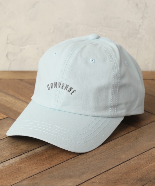 CONVERSE(コンバース)の「【CONVERSE/コンバース】コットンツイルロゴ ベースボールキャップ(キャップ・メンズ・スカイブルー/ブラック/ベージュ/グリーン/サンドベージュ/ミント/マスタード/ダークブルー/キャメル/バーガンディー/ライトベージュ/サーモンピンク・FREE)」の8枚目の写真