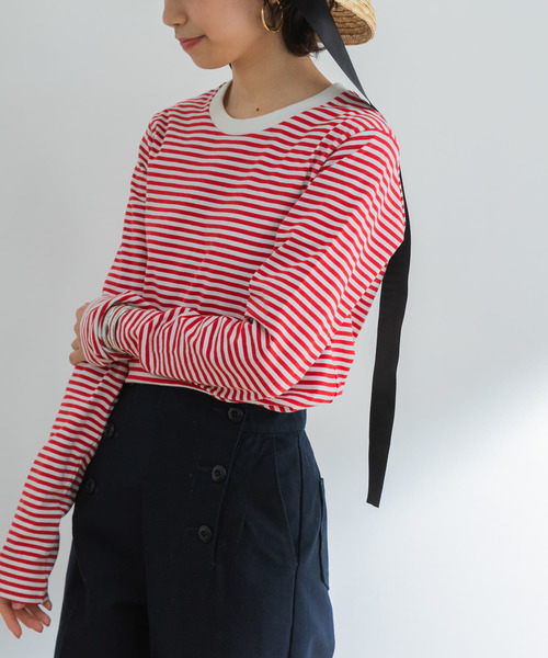 URBAN RESEARCH(アーバンリサーチ)の「クルーネックボーダーカットソー(Tシャツ/カットソー・レディース・ブルー系その他/レッド系その他・FREE)」の6枚目の写真