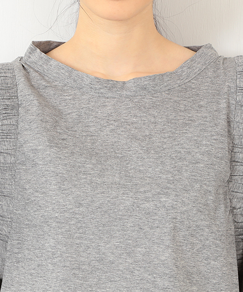 Ray BEAMS(レイビームス)の「RBS / ギャザー フリルスリーブT(Tシャツ/カットソー・レディース・オフホワイト/グレー・ONE SIZE)」の8枚目の写真