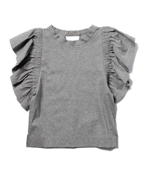 Ray BEAMS(レイビームス)の「RBS / ギャザー フリルスリーブT(Tシャツ/カットソー・レディース・オフホワイト/グレー・ONE SIZE)」の15枚目の写真