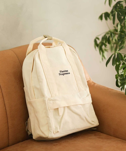 ALTROSE（アルトローズ）の「ロゴ　キャンバスリュック（バックパック/リュック・レディース・ブラック/グレー/アイボリー・FREE）」の2枚目の写真