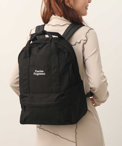 ALTROSE（アルトローズ）の「ロゴ　キャンバスリュック（バックパック/リュック・レディース・ブラック/グレー/アイボリー・FREE）」の3枚目の写真