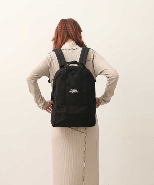 ALTROSE（アルトローズ）の「ロゴ　キャンバスリュック（バックパック/リュック・レディース・ブラック/グレー/アイボリー・FREE）」の11枚目の写真