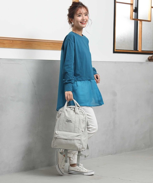 ALTROSE（アルトローズ）の「ロゴ　キャンバスリュック（バックパック/リュック・レディース・ブラック/グレー/アイボリー・FREE）」の10枚目の写真