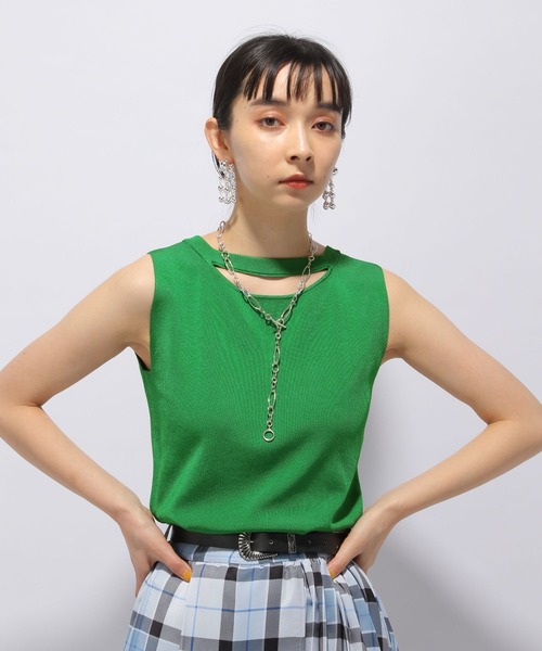 HARE(ハレ)の「2WAYエリスリットニット(HARE)(ニット/セーター・レディース・ブラック/パープル/グリーン・FREE)」の18枚目の写真