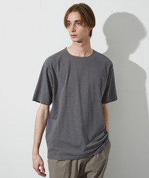 【ノンストレス】COTTON LYCRA 圧着 クルーネック 半袖 Tシャツ