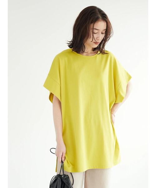 Green　Parks（グリーンパークス）の「袖広 カットチュニック（Tシャツ/カットソー・レディース・オフホワイト/イエロー/ダークグレー・FREE）」の15枚目の写真
