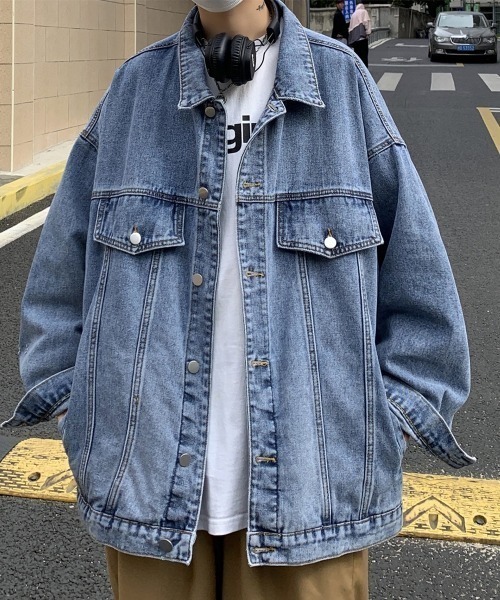 sevens(セブンズ)の「【sevens】ドロップショルダー オーバーサイズデニムジャケット(デニムジャケット・メンズ・ブラック/サックスブルー/インディゴブルー・X-LARGE/MEDIUM/XX-LARGE/XXX-LARGE)」の4枚目の写真