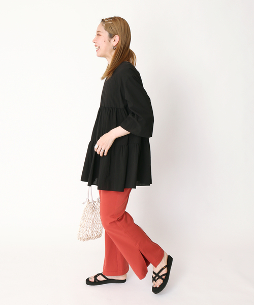 B.C STOCK(ベーセーストック)の「《追加》2wayティアードブラウス(シャツ/ブラウス・レディース・ホワイト/ブラック/イエロー・FREE)」の5枚目の写真