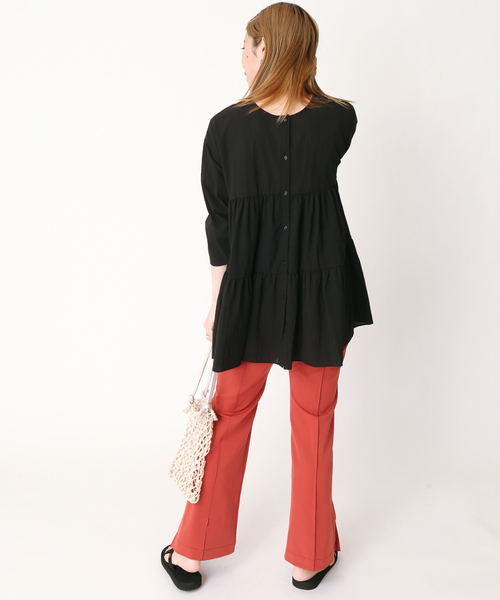 B.C STOCK(ベーセーストック)の「《追加》2wayティアードブラウス(シャツ/ブラウス・レディース・ホワイト/ブラック/イエロー・FREE)」の6枚目の写真