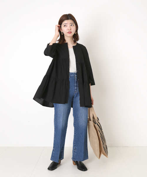 B.C STOCK(ベーセーストック)の「《追加》2wayティアードブラウス(シャツ/ブラウス・レディース・ホワイト/ブラック/イエロー・FREE)」の8枚目の写真