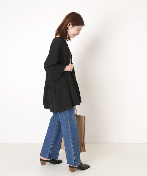 B.C STOCK(ベーセーストック)の「《追加》2wayティアードブラウス(シャツ/ブラウス・レディース・ホワイト/ブラック/イエロー・FREE)」の9枚目の写真