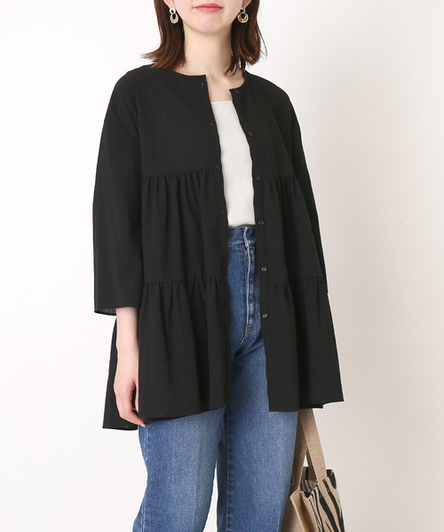 B.C STOCK(ベーセーストック)の「《追加》2wayティアードブラウス(シャツ/ブラウス・レディース・ホワイト/ブラック/イエロー・FREE)」の10枚目の写真