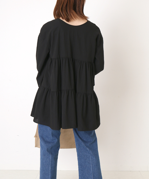 B.C STOCK(ベーセーストック)の「《追加》2wayティアードブラウス(シャツ/ブラウス・レディース・ホワイト/ブラック/イエロー・FREE)」の11枚目の写真