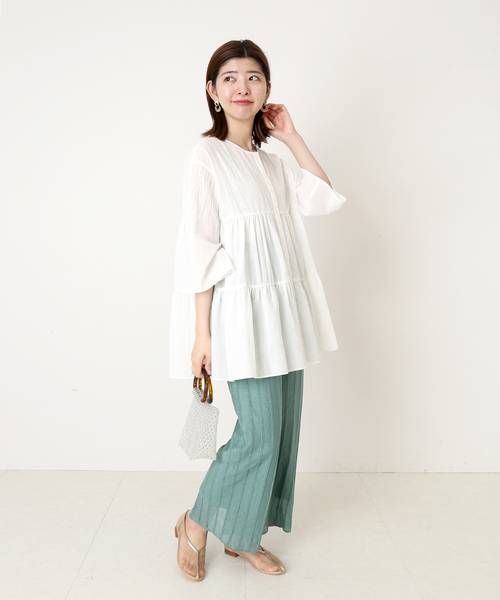 B.C STOCK(ベーセーストック)の「《追加》2wayティアードブラウス(シャツ/ブラウス・レディース・ホワイト/ブラック/イエロー・FREE)」の15枚目の写真