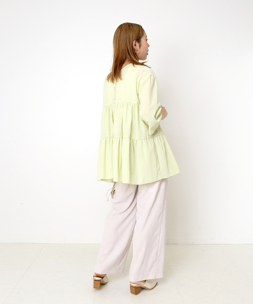 B.C STOCK(ベーセーストック)の「《追加》2wayティアードブラウス(シャツ/ブラウス・レディース・ホワイト/ブラック/イエロー・FREE)」の20枚目の写真