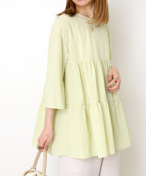 B.C STOCK(ベーセーストック)の「《追加》2wayティアードブラウス(シャツ/ブラウス・レディース・ホワイト/ブラック/イエロー・FREE)」の22枚目の写真