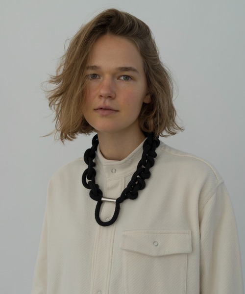 Plantation(プランテーション)の「ループ編みアクセサリー(ネックレス・レディース・ブラック・FREE)」の1枚目の写真