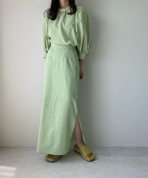 LE MORE(リモア)の「ギンガムパフブラウス(シャツ/ブラウス・レディース・レッド/ブラック/グリーン・FREE)」の12枚目の写真