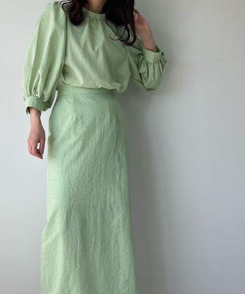 LE MORE(リモア)の「ギンガムパフブラウス(シャツ/ブラウス・レディース・レッド/ブラック/グリーン・FREE)」の13枚目の写真